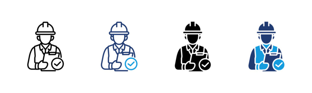 Supervisor icon set multiple style collection