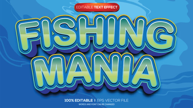 3d text effect fishing mania theme
