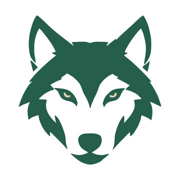Emerald Green Wolf Head Logo