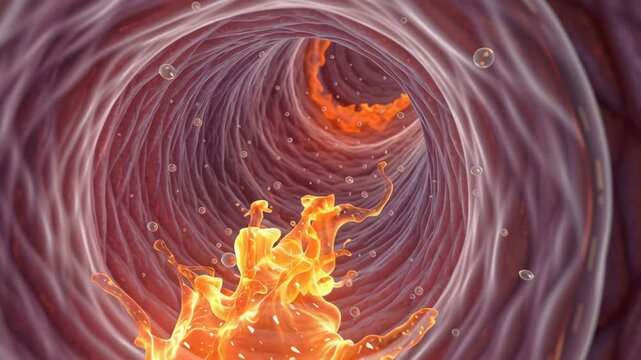 Gastroesophageal Reflux Disease concept , Inflammation human digestive tract intestine organ