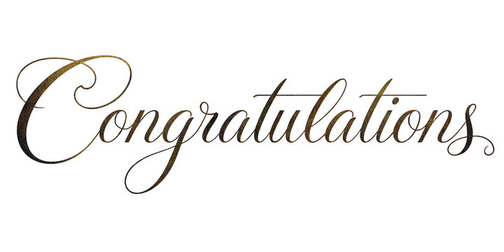 Elegant and decorative congratulations text in cursive calligraphy font perfect for celebrations and greetings
