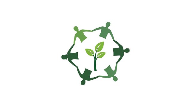 Green growth sustainability unity logo high resolution picture