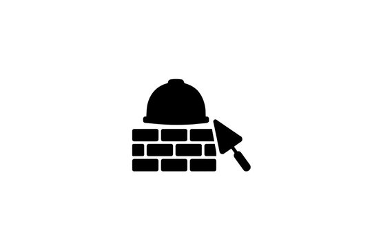Hard hat brick construction icon high resolution picture