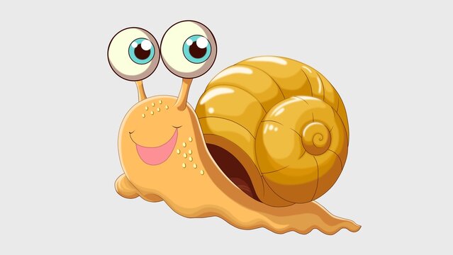 cartoon happy snail