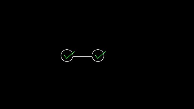 3 step infographic process with check mark. step by step process sign animation on white background, step process success with check marks.Motion Graphic concept. animation