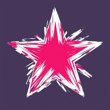 Grunge star vector sketch with distressed brush strokes, star, geometric
