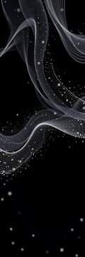 Gray and white abstract background with flowing particles digital future technology concept vector illustration, minimalist, digital