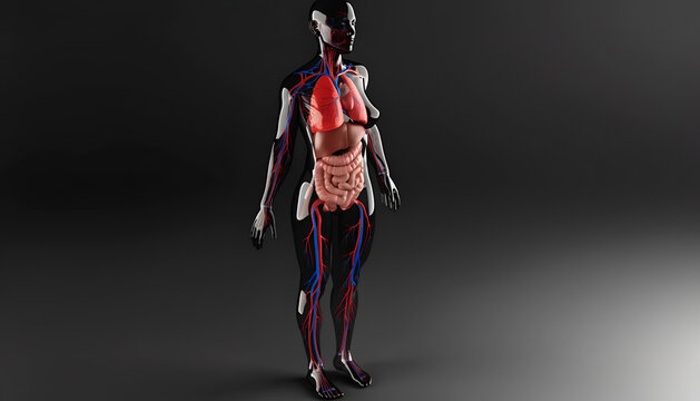 Human Internal 3D Anatomy Illustration