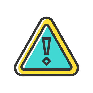 Yellow Hazard Warning Sign Vector Illustration with Exclamation Mark Isolated Design