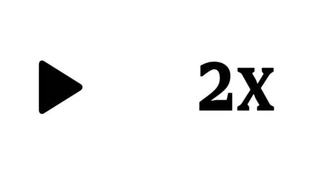 2x Speed Fast Forward black Icon Loop Animation icon 4k animaion video