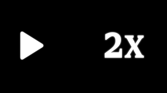 2x Speed Fast Forward white Icon Loop Animation icon 4k animaion video