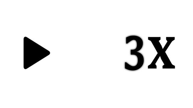 3x Speed Fast Forward black Icon Loop Animation icon 4k animaion video