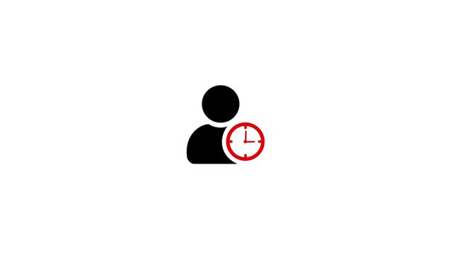 User Time Management Icon Animation Loop on Green Screen Background