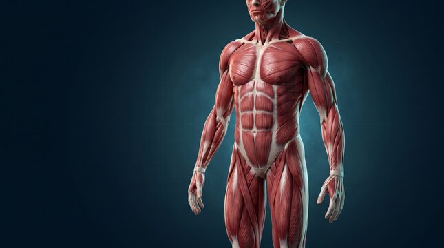 Male Human Muscular Anatomy and Skeletal Muscle System