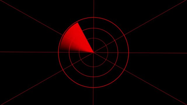 Digital radar interface with rotating scanner, global map, and data visualization hud