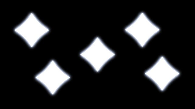 white star blinking animation, twinkling Star or blinking light effect on black screen background, sparkling stars, star sparkle vector doodles, glowing light effect, flat, retro shine movement. 4k