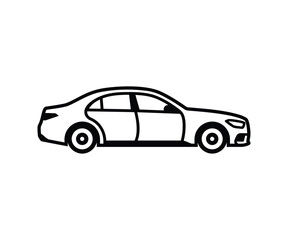 Naklejka premium Classic passenger car side view icon