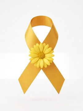 La&ccedil;o setembro amarelo com flor