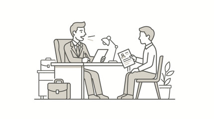 Fototapeta premium Professional job interview with recruiter and candidate.