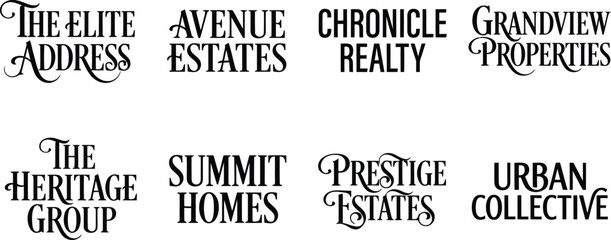 Obraz premium Luxury real estate company logos set