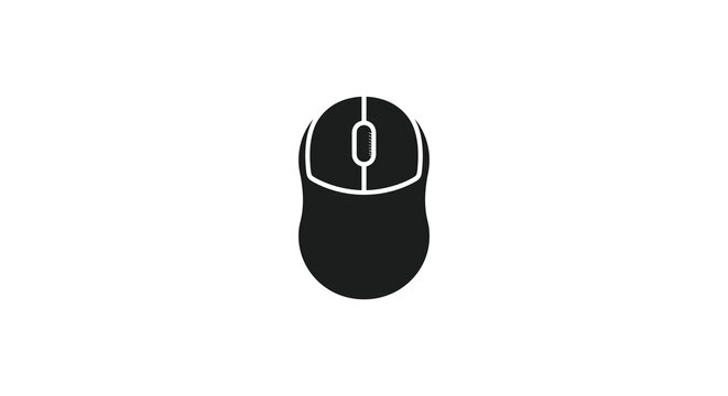 Computer mouse silhouette on a white background simple graphic design