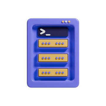 3D Illustration Render of a Server Rack Icon