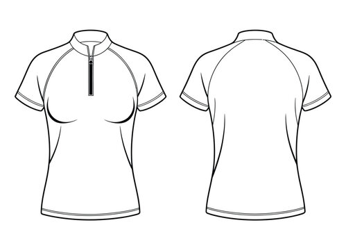 Black and white of women's tops with different necklines shirt v-neck