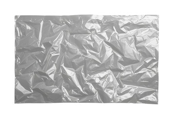 Naklejka premium Crumpled silver aluminum foil sheet with reflective texture