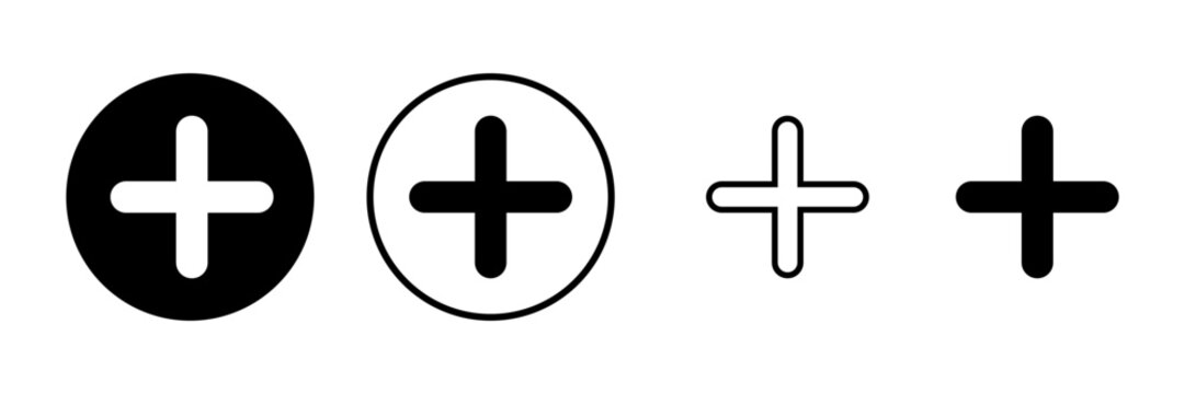 Plus Icon vector illustration. Add plus sign and symbol
