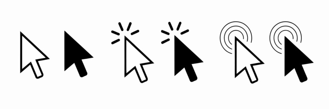 Mouse Cursor Arrow Click Icon Vector Set