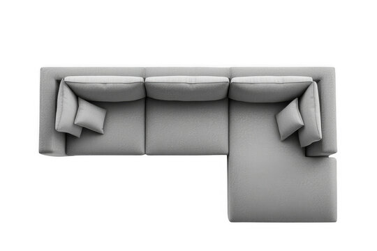 Grey sectional sofa furniture top view