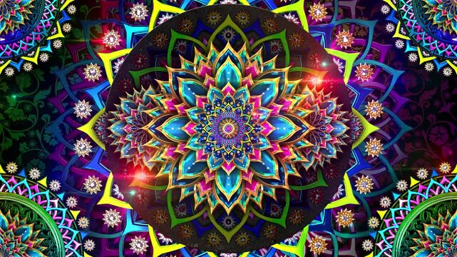 Colorful Metal Flowers Background