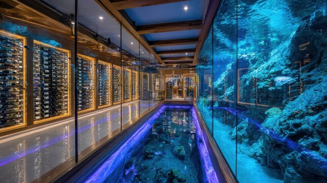 Luxury Underwater Wine Cellar View