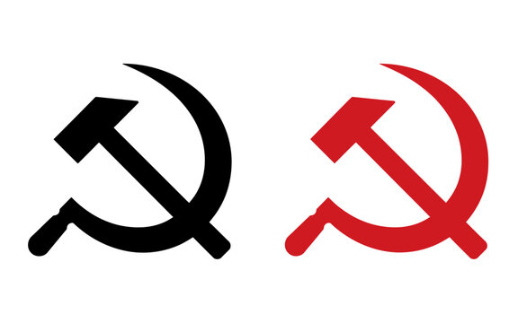 Hammer and sickle communist symbol vector isolated on white background