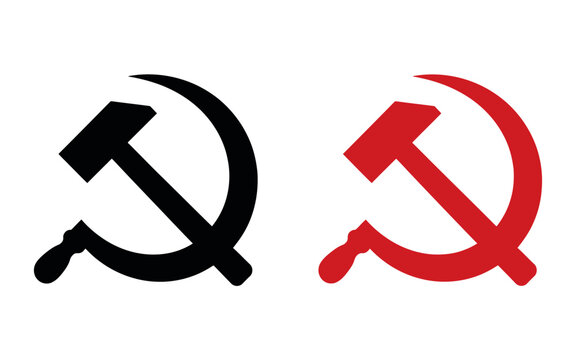 Hammer and sickle communist symbol vector isolated on white background