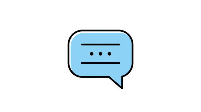 Light Blue Chat Bubble Icon with Dots