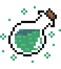 Fototapeta premium pixel art potion bottle 