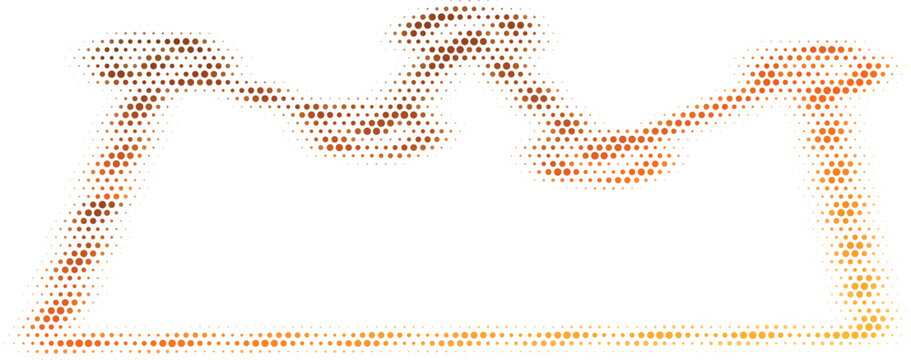 Abstract Crown Silhouette with Gradient Dots on White Background Symbolizing Royalty and Success