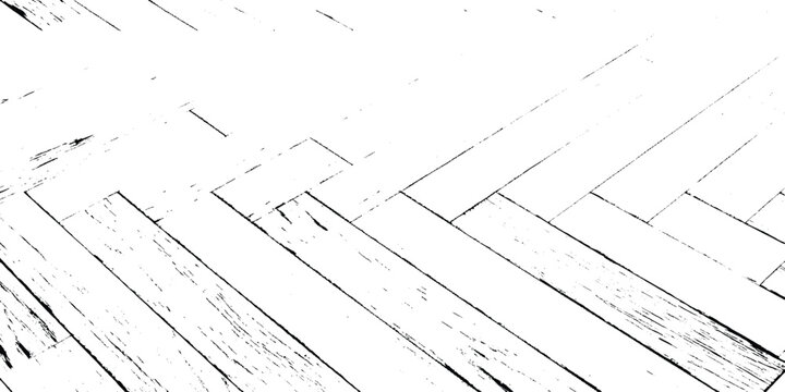 Black and white grunge  herringbone wood floor pattern, distressed texture