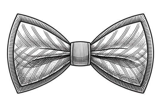 Classic black and white bow tie illustration