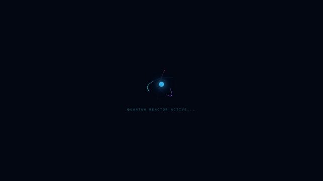 Glowing Stylized Atomic Model - Quantum Reactor Concept - Futuristic Sci-Fi Digital Animation
