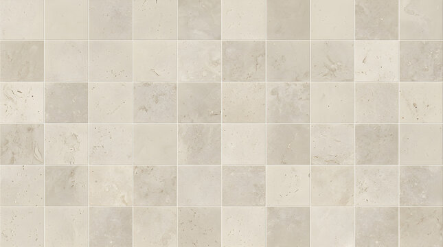 Beige ceramic tile wall pattern with neutral stone texture grid