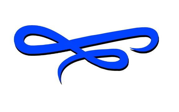 bule Infinity Loop Bow Shape Brush Stroke Vector