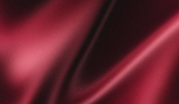 Abstract Deep Crimson Red, Burgundy Wine, and Dark Charcoal Black Gradient Background Featuring Heavy Grainy Noise Texture with Smooth Silk Fabric Fold Waves