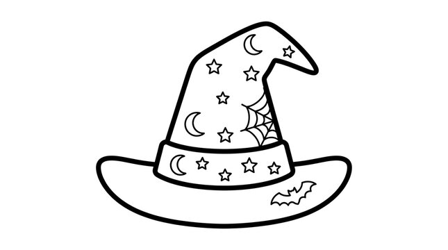 Halloween Witch Hat Coloring Page
