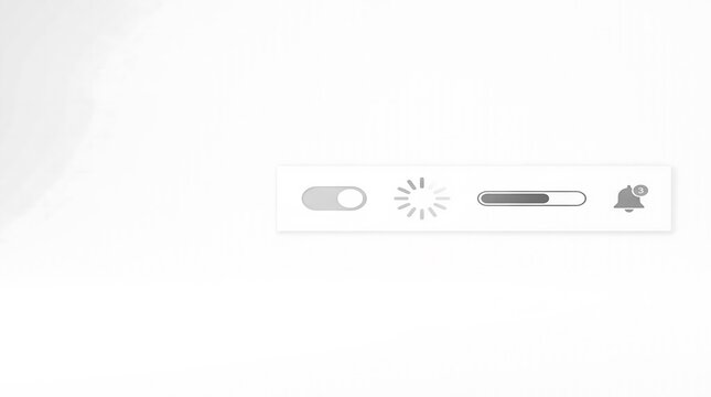 Minimalist User Interface Loading Bar and Toggle Switch Graphic Design