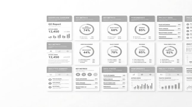 Modern UI dashboard and business analytics data visualization layout templates