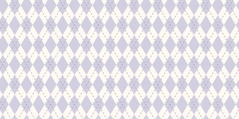 Fototapeta premium Minimal diamonds paired with soft dotted lines create a charming baby diamond pattern with a clean nursery feel, perfect for fabric, blankets, clothing, bedding, and decor.