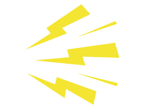Yellow Lightning Bolt Flash Vector Illustration Isolated on White