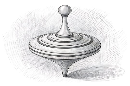Classic spinning top toy illustration